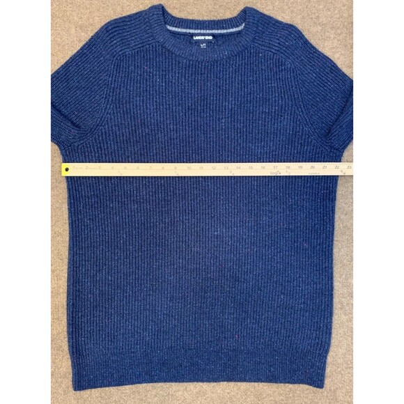 Lands End Crew Neck Sweater Mens L/T Long Sleeve Wool Blend Pullover - Picture 4 of 8